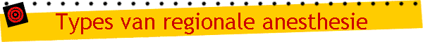 Types van regionale anesthesie